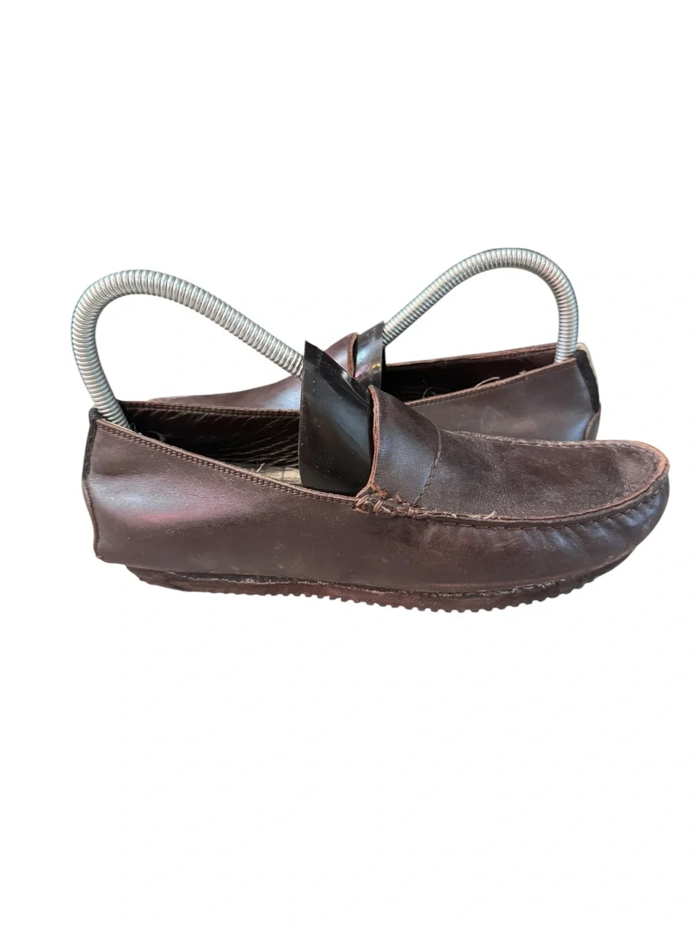 Vintage Gucci Men’s Brown Leather Driving Loafers Vibram Sole Size 7B Italy